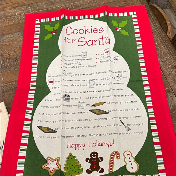 Christmas kitchen towels, Be Grateful Beige and Blue Kitchen Towels - Picture 6 of 7